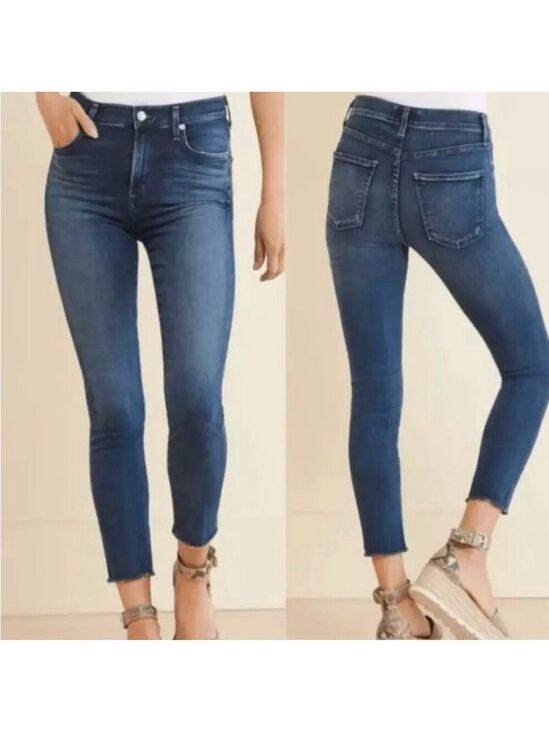 Agolde Denim - Agolde Sophie crop denim jeans distressed hem size 26